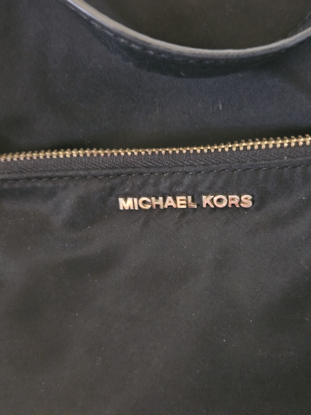Michael Kors Black Tote with Gold Logo Trim